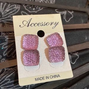 Purple square earrings